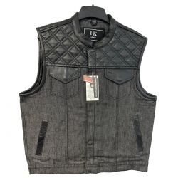 SOA Club Leather/Denim Vest