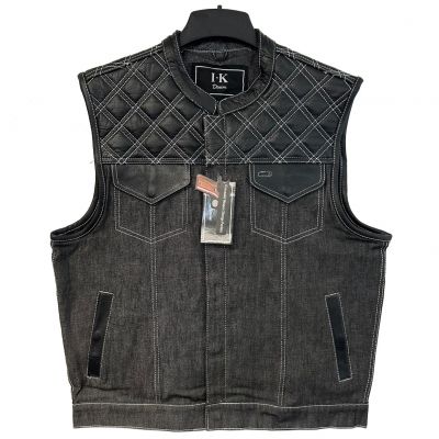 SOA Club Leather/Denim Vest White