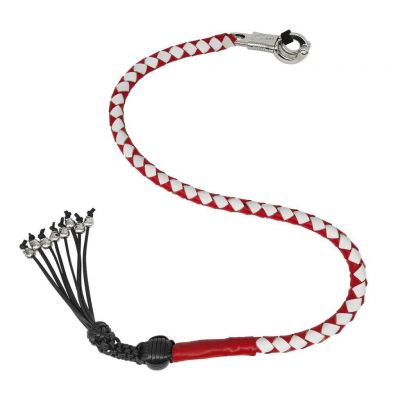 Whip with 8 skuls Red White