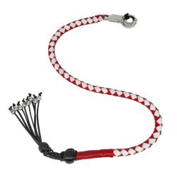 Whip with 8 skuls Red White