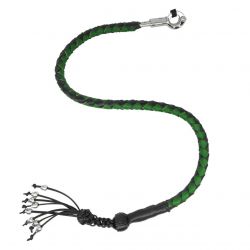 Whip with 8 skuls Green Blk